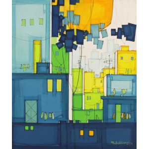 Salman Farooqi, 30 x 36 Inch, Acrylic on Canvas, Cityscape Painting, AC-SF-271